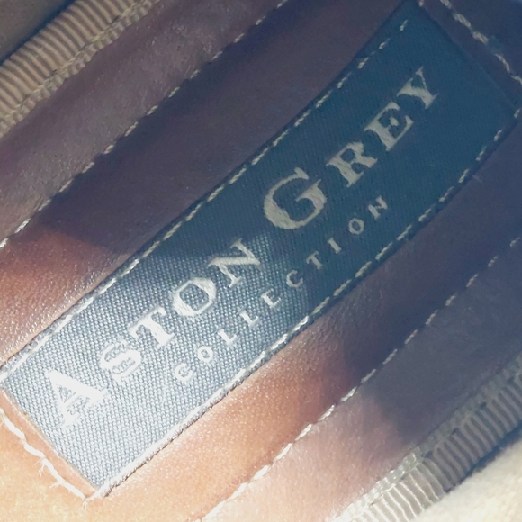 Aston Grey Biressa Dark Brown Leather Zip Lace Up Round Toe Ankle Boots V717 - Picture 9 of 12